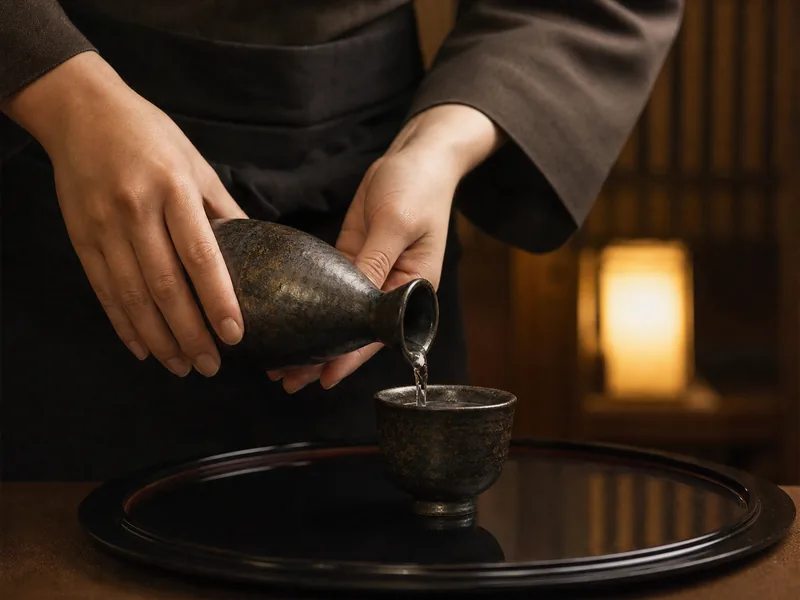 鹿児島の地酒をお注ぎするひととき